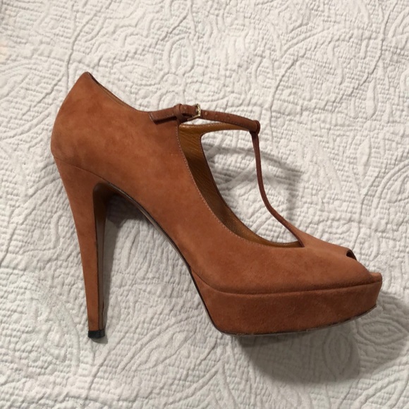 Gucci pink suede T-Strap - Picture 2 of 8